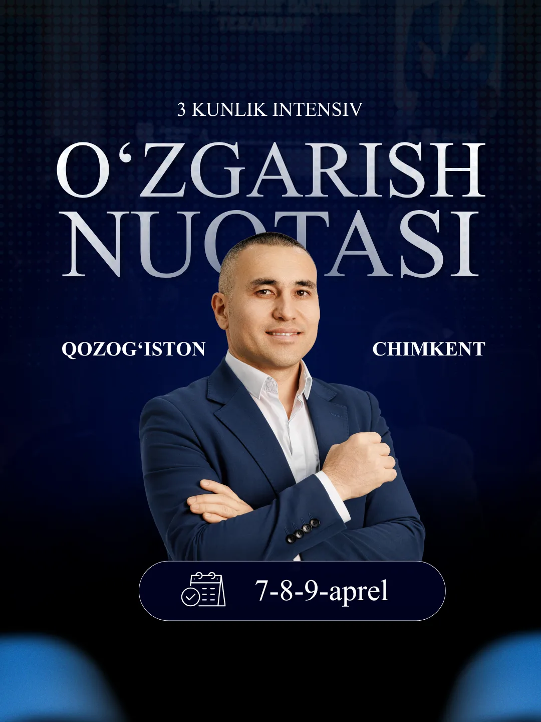Shymkentdagi O'zgarish Nuqtasi seminari afishasi