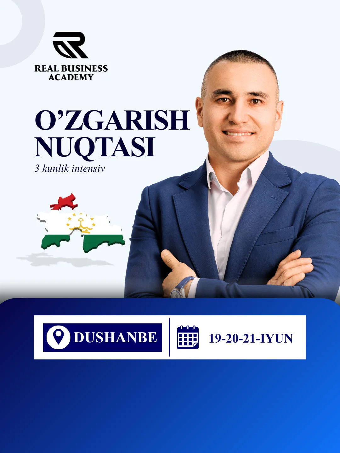 Dushanbedagi O'zgarish Nuqtasi seminari afishasi